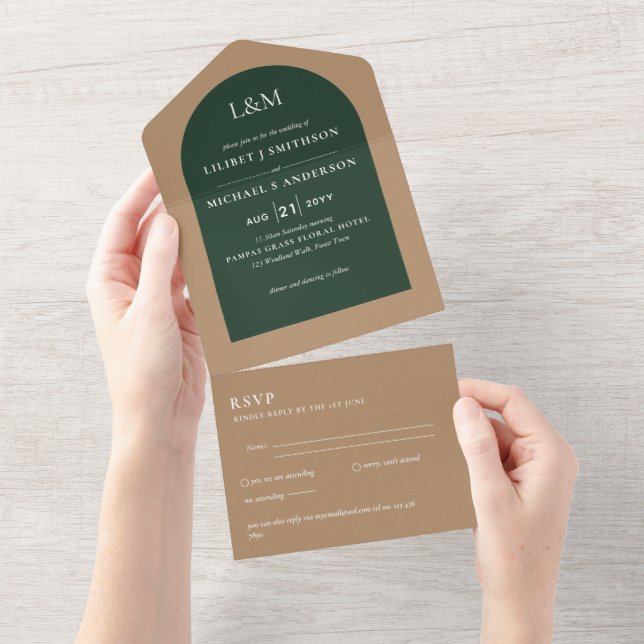 RSVP de Casamento Simples Mínimo de Tipografia em  (Aba destacável)