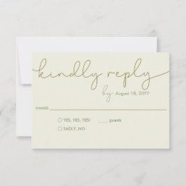 RSVP de Casamento Simples Moderno com Cartão de Re