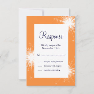 RSVP de Casamento Sparkler (laranja)
