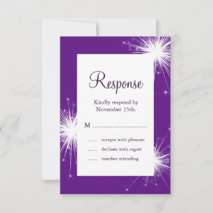 RSVP de Casamento Sparkler (roxo)