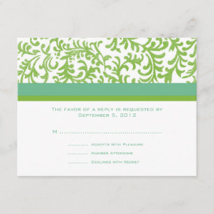RSVP de Casamento Teal e limão