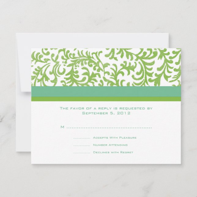 RSVP de Casamento Teal e limão (Frente)