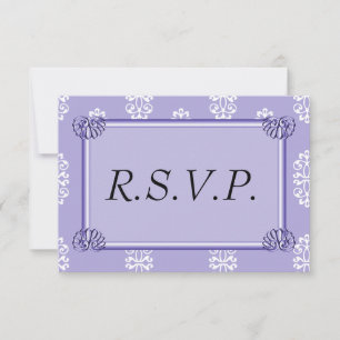 RSVP de Casamento tema damasco Azul Violet