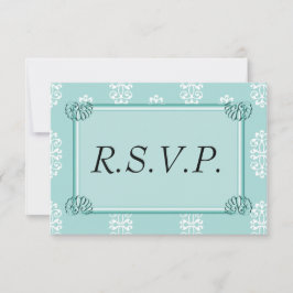 RSVP de Casamento tema damasco Teal
