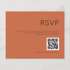 RSVP de Casamento Terracotta Simples Código QR Orç
