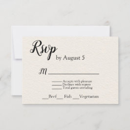 RSVP de Casamento Texturizado de Ivory com opção d