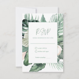RSVP de Casamento Tropical Botânico