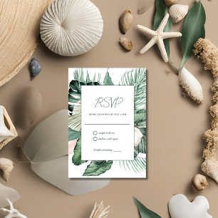 RSVP de Casamento Tropical Botânico