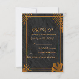 RSVP de Casamento Tropical de Frame Geométrico de 