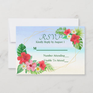 RSVP de Casamento Tropical Geométrico Floral e Do