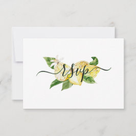 RSVP de casamento tropical limão aquarela único