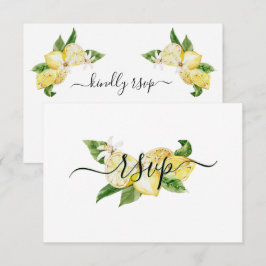 RSVP de casamento tropical limão aquarela único