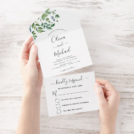RSVP de Casamento Verde Botânico de Orçamento