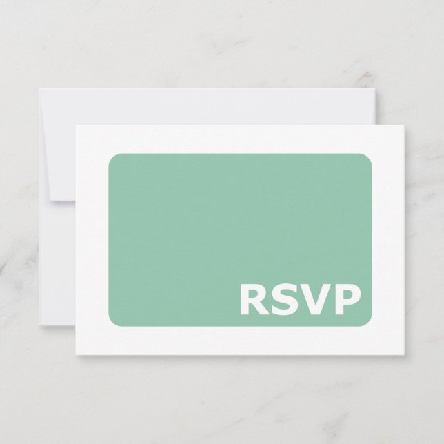 RSVP de Casamento Verde da Mint (Frente)