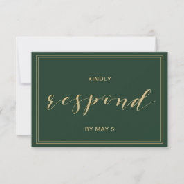 Rsvp de Casamento Verde e Dourado