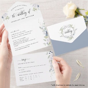 RSVP de Casamento Verde e Floral com Seleção de