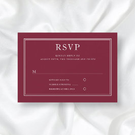 RSVP de Casamento Vermelho Clássico Elegante Forma