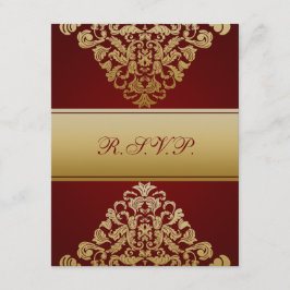 RSVP de casamento vermelho de ouro elegante
