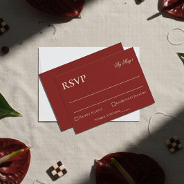 RSVP de Casamento Vermelho do Antigo Dinheiro Mini