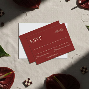 RSVP de Casamento Vermelho do Antigo Dinheiro Mini