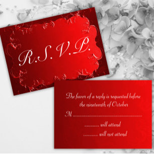 RSVP de Casamento Vermelho Elegante