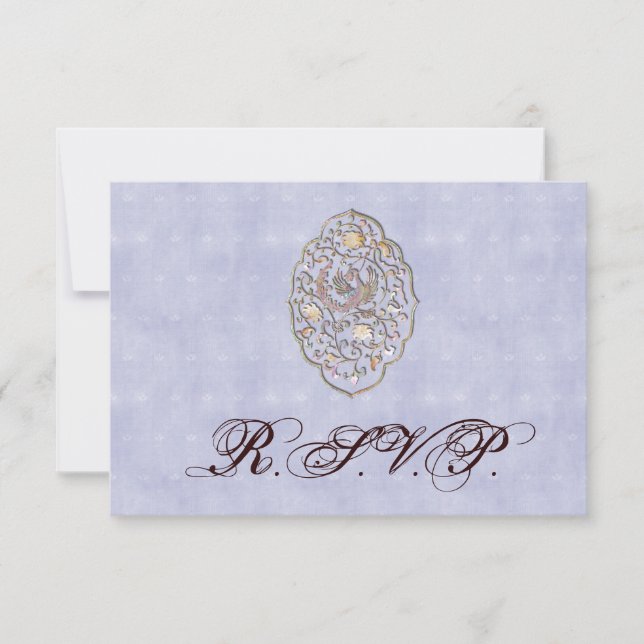 RSVP de Casamento vintage Azul Elegante (Frente)