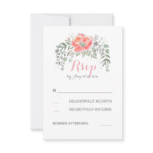 RSVP de Casamento vintage de Boho Rosa Floral