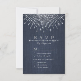RSVP de casamento vintage de deco com brilho prate