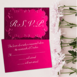 RSVP de Casamento vintage Rosa Elegante