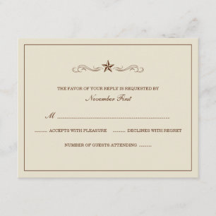 RSVP de Casamentos Ocidentais Desbranco e Castanho