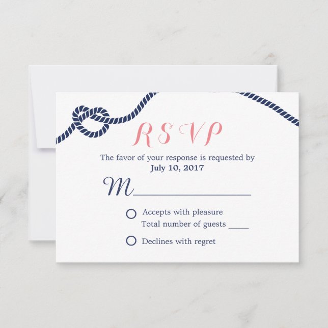 RSVP de Casando de Casamento Náutico (Frente)