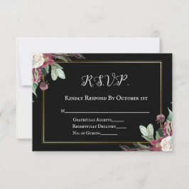 RSVP de Cerimônia de Croning de Bloom Escuro