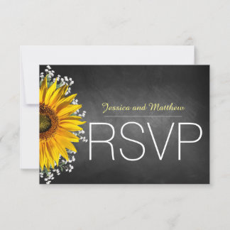 RSVP de Chalkboard Russo de Girassol