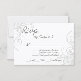 RSVP de Cinzas brancas e leves com opção de menu