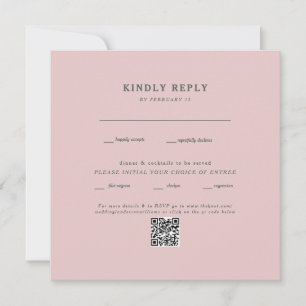RSVP de Código QR de Casamento Blush Quadrado