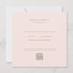 RSVP de Código QR de Casamento de Blush