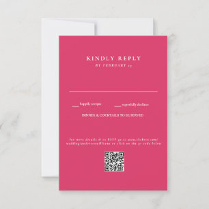 RSVP de Código QR de Casamento de Cerise Moderno