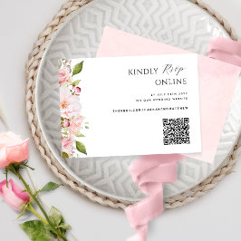 RSVP de Código QR de Casamento Dourado e Rosa, Blu