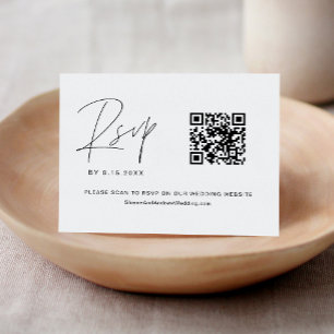 RSVP de Código QR de Casamento Minimalista HARLOW