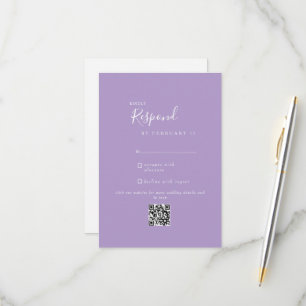 RSVP de Código QR de Casamento Moderno da lavanda