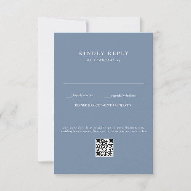 RSVP de Código QR de Casamento Periwinkle Moderno (Frente)