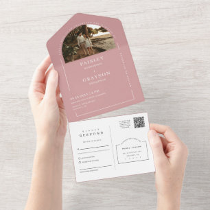 RSVP de Código QR de Foto Mínimo de Arch Moderno R