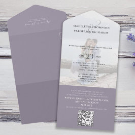 RSVP de Código QR de Wisteria Minimalista de Foto