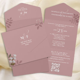 RSVP de Código QR Minimalista Floral Minimalista M