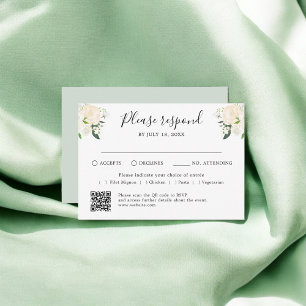 RSVP de Código QR Tradicional de Script Floral