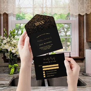 RSVP de configuração de ouro preto festa de aniver