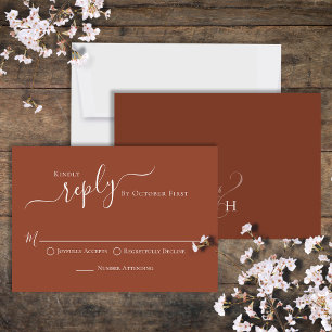 RSVP de Convidado Clássico Terracotta de Caligrafi