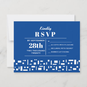 RSVP de Convite de Bar Bat Mitzvah Stars & Squares