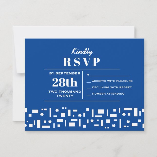 RSVP de Convite de Bar Bat Mitzvah Stars & Squares (Frente)