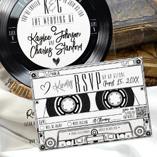 RSVP de Convite de Casamento Branco do Registro de